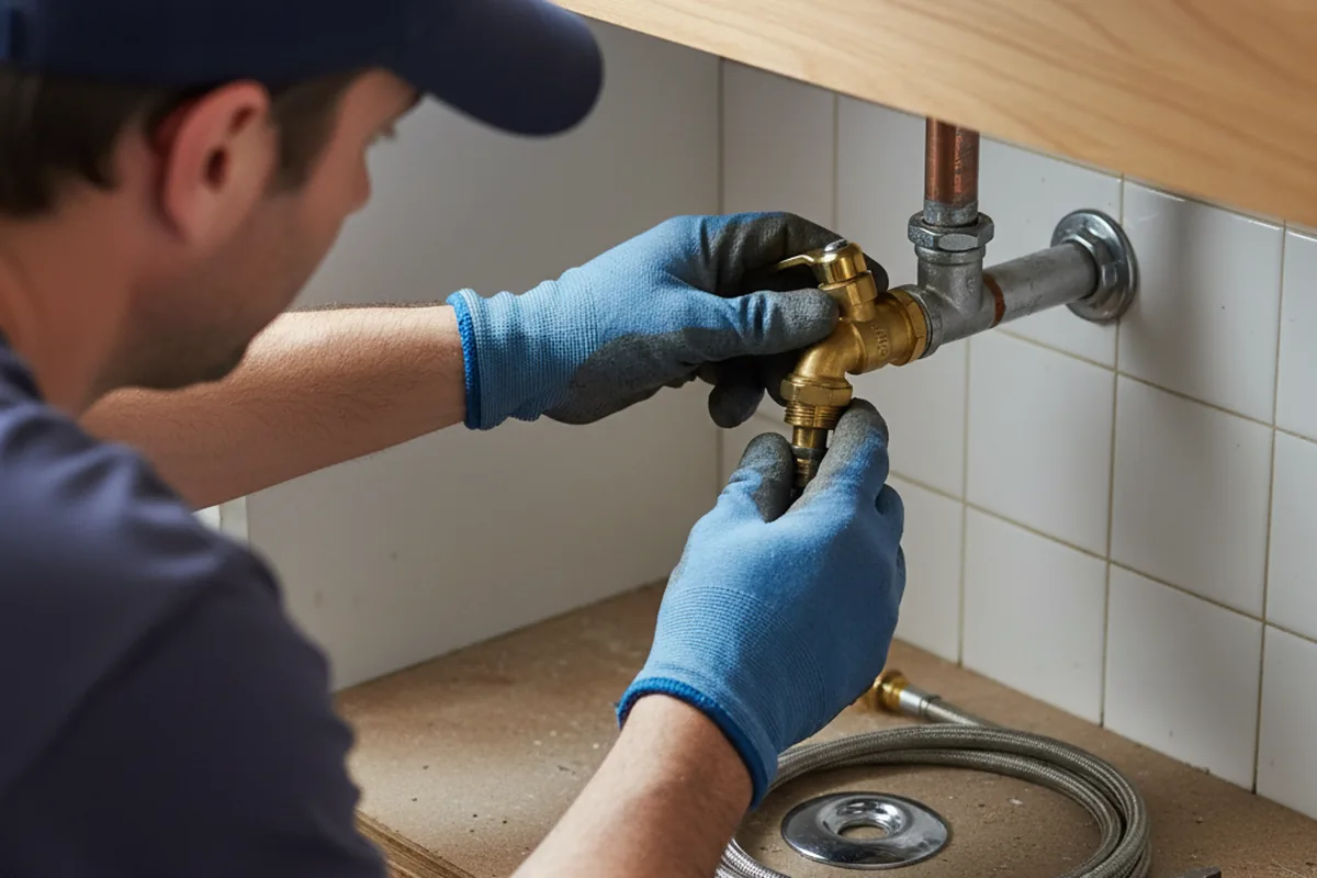 Shutoff valve and fitting work during Emergency Plumbing in Hill